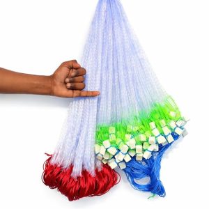 YASHNET 15mm (0.5 Finger) Fishing Gillnet – Nylon Monofilament Net with Floats & Sinkers (2.5ft Height)